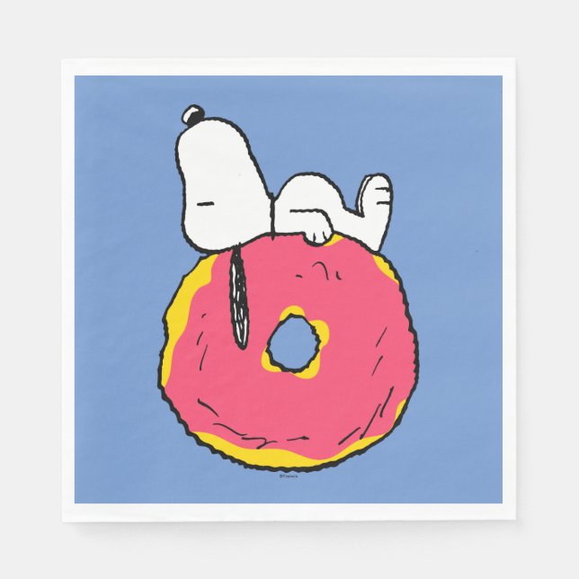 Jordnötter | Snoopy Rosa Donut Pappersservett (Framsidan)