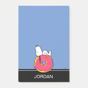 Jordnötter   Snoopy Rosa Donut Post-it Block