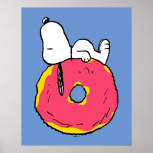 Jordnötter   Snoopy Rosa Donut Poster