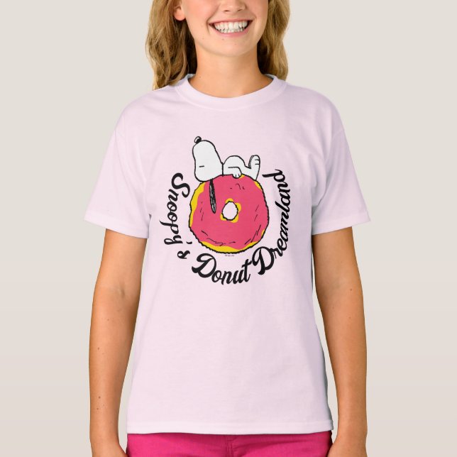 Jordnötter | Snoopy Rosa Donut T Shirt (Framsida)