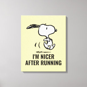 Jordnötter Snoopy Running Canvastryck