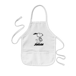 Jordnötter Snoopy Running Lägg till ditt namn Barnförkläde