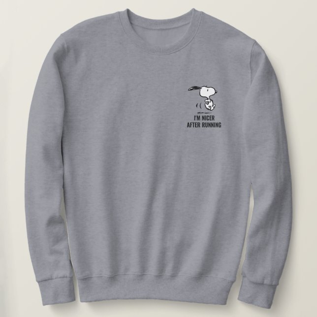 Jordnötter | Snoopy Running Lång Ärmad Tröja (Design framsida)