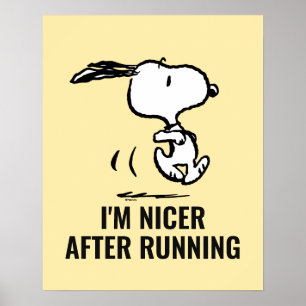 Jordnötter Snoopy Running Poster
