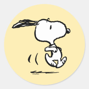 Jordnötter Snoopy Running Runt Klistermärke