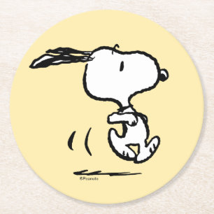Jordnötter Snoopy Running Underlägg Papper Rund