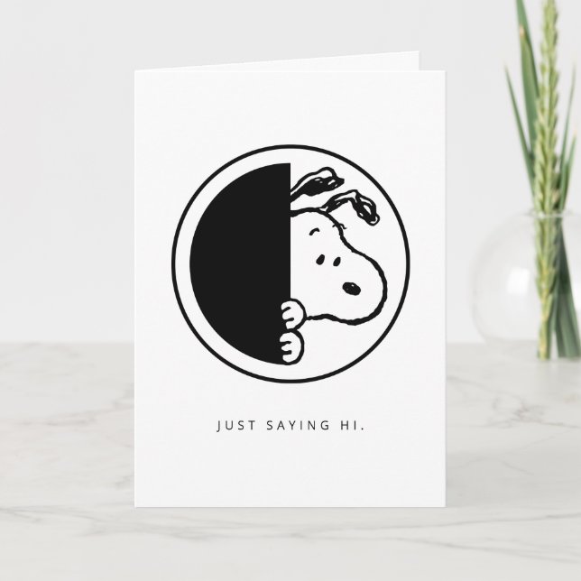 Jordnötter | Snoopy säger bara hej | Lägg till fot Kort (Framsida)