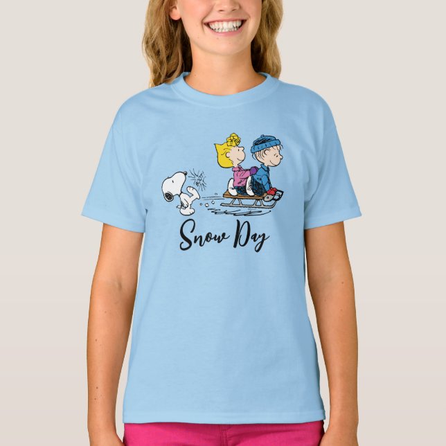 Jordnötter | Snoopy, Sally & Linus Sled Riding T Shirt (Framsida)