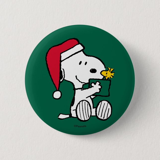 Jordnötter | Snoopy Santa & Woodstock Gift Knapp (Framsida)