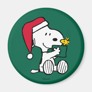 Jordnötter Snoopy Santa & Woodstock Gift Magnet