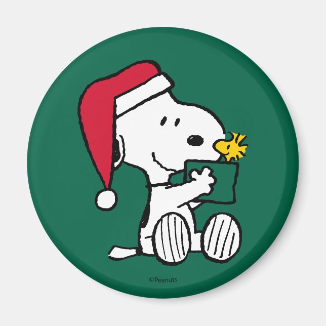 Jordnötter | Snoopy Santa & Woodstock Gift Magnet (Framsidan)