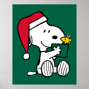 Jordnötter Snoopy Santa & Woodstock Gift Poster