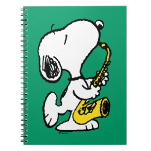Jordnötter Snoopy Saxophone Player Anteckningsbok