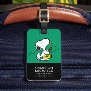 Jordnötter Snoopy Saxophone Player Bagagebricka