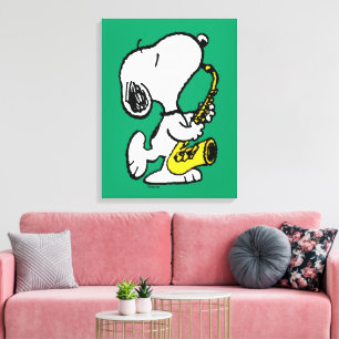 Jordnötter Snoopy Saxophone Player Canvastryck