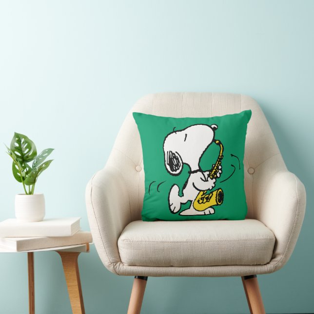 Jordnötter | Snoopy Saxophone Player Kudde (Stol)