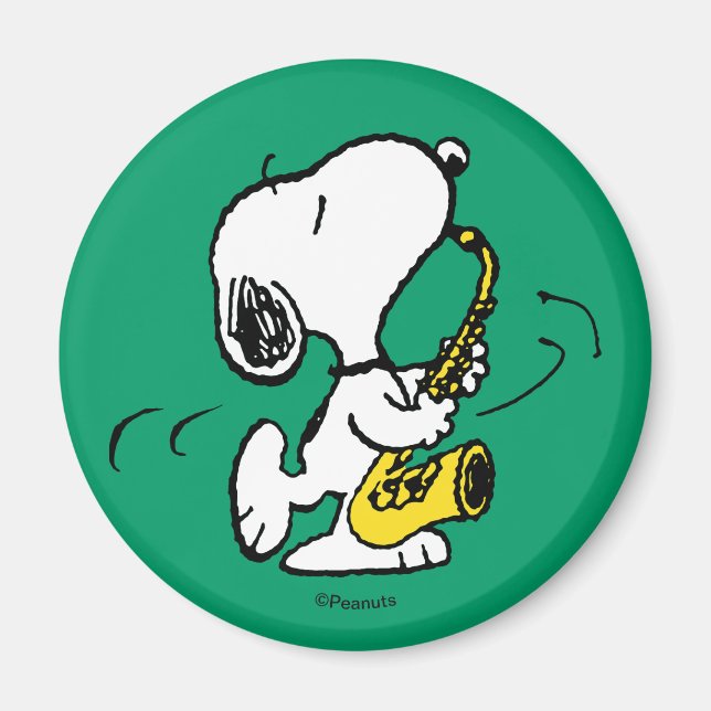 Jordnötter | Snoopy Saxophone Player Magnet (Framsidan)