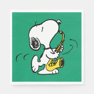 Jordnötter Snoopy Saxophone Player Pappersservett