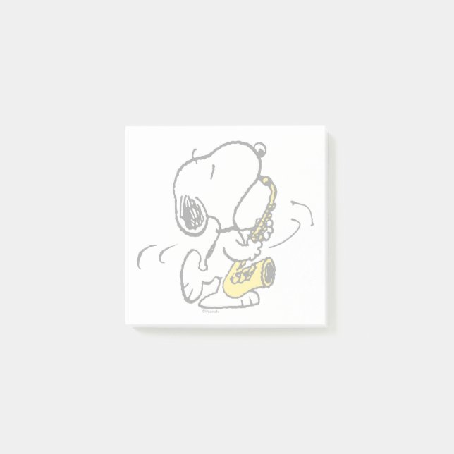 Jordnötter | Snoopy Saxophone Player Post-it Block (Framsida)