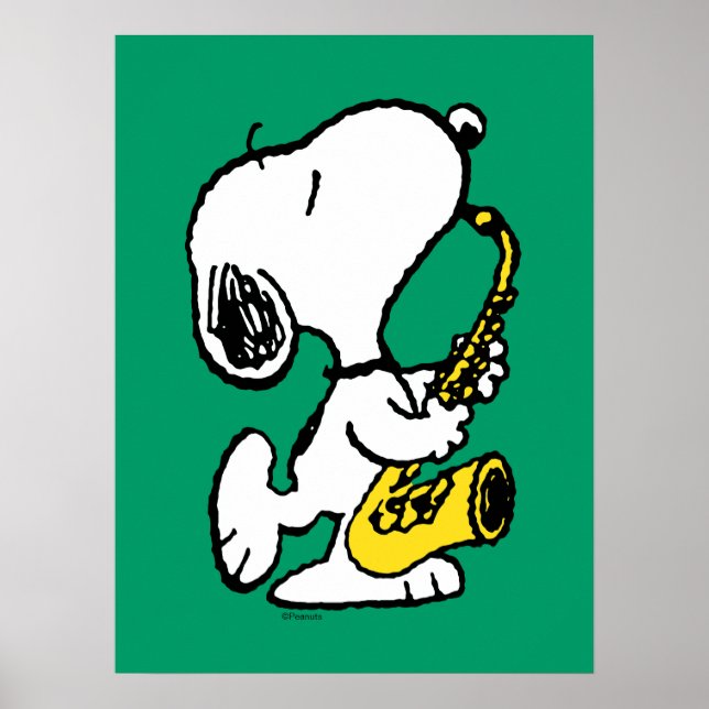 Jordnötter | Snoopy Saxophone Player Poster (Framsidan)