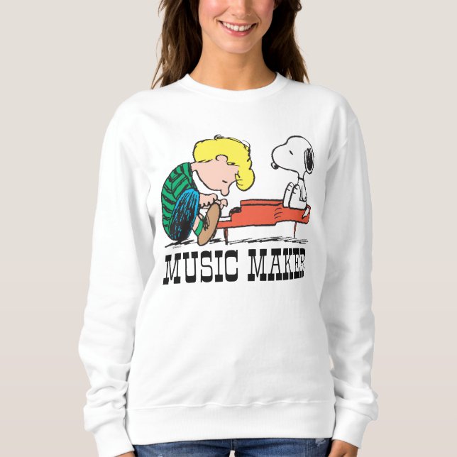 Jordnötter | Snoopy & Schröder vid Piano T Shirt (Framsida)