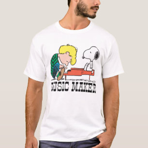 Jordnötter Snoopy & Schröder vid Piano T Shirt