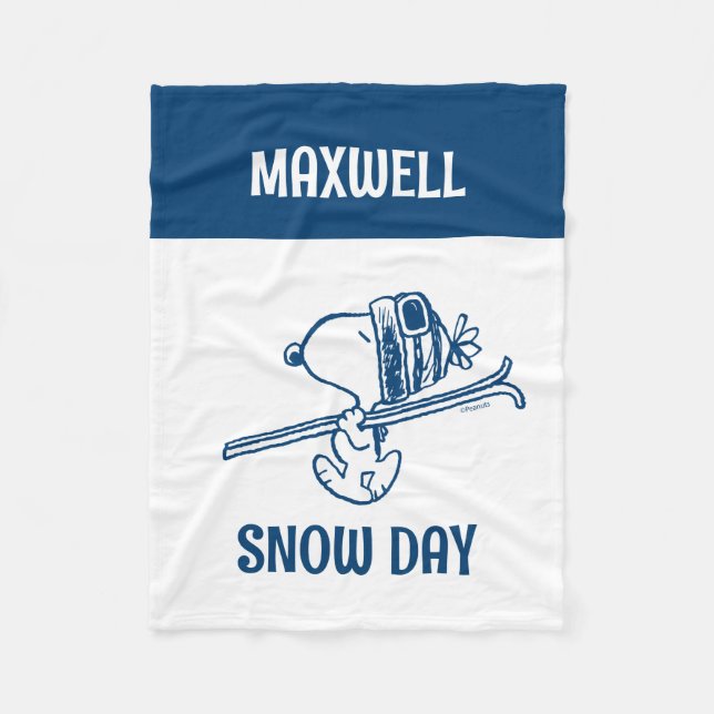 Jordnötter | Snoopy Ski Resa Fleecefilt (Framsidan)