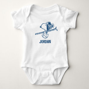 Jordnötter Snoopy Ski Resa Lägg till Namn T Shirt