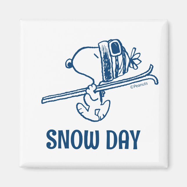 Jordnötter | Snoopy Ski Resa Magnet (Framsidan)