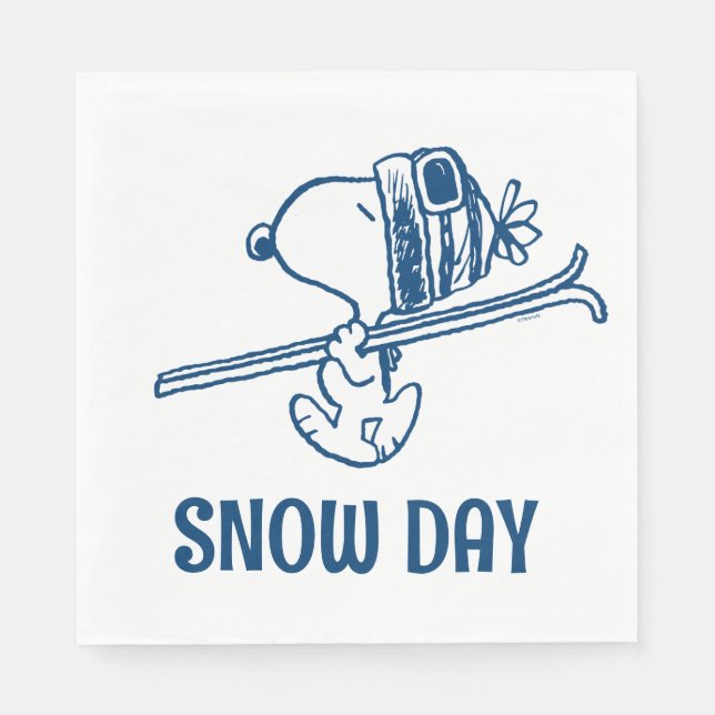Jordnötter | Snoopy Ski Resa Pappersservett (Framsidan)
