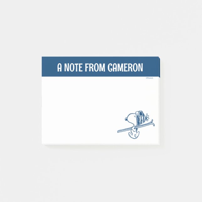 Jordnötter | Snoopy Ski Resa Post-it Block (Framsida)