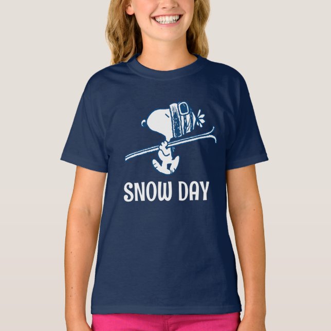 Jordnötter | Snoopy Ski Resa T Shirt (Framsida)
