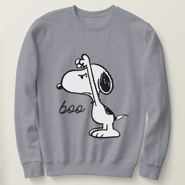 Jordnötter | Snoopy Skrämt dig Lång Ärmad Tröja (Design framsida)