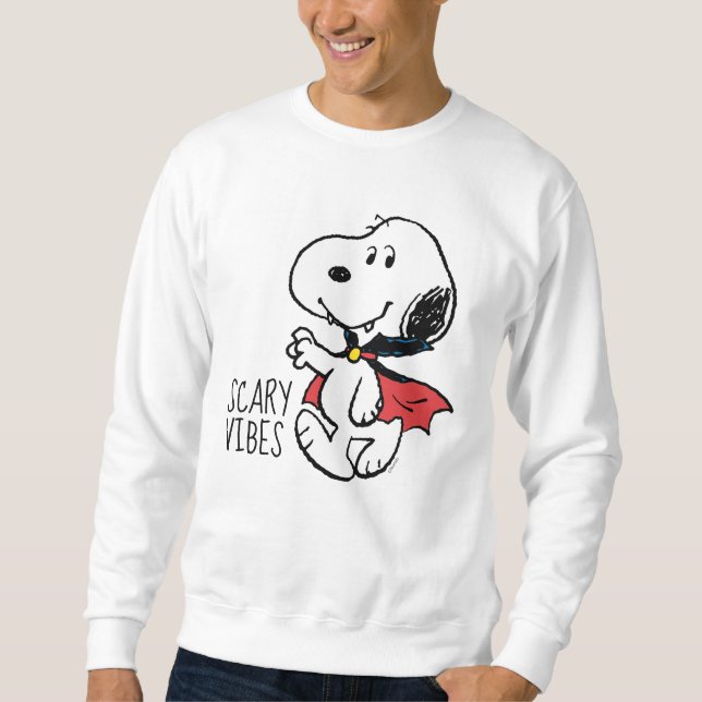 Jordnötter | Snoopy Smiling Vampire Lång Ärmad Tröja (Framsida)