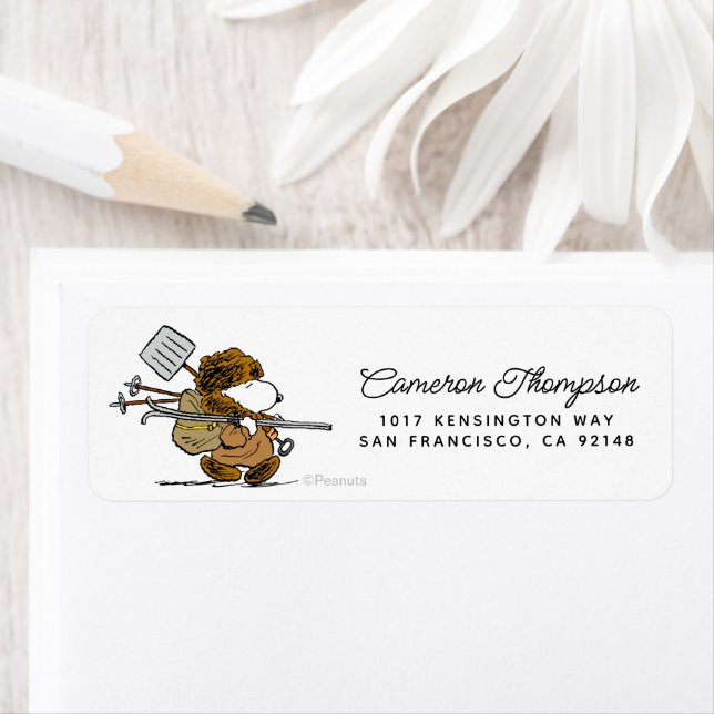 Jordnötter | Snoopy Snö Warrior Returadress Etikett (Insitu)