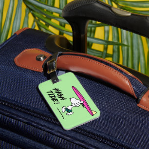 Jordnötter   Snoopy som körs till Surfan Bagagebricka