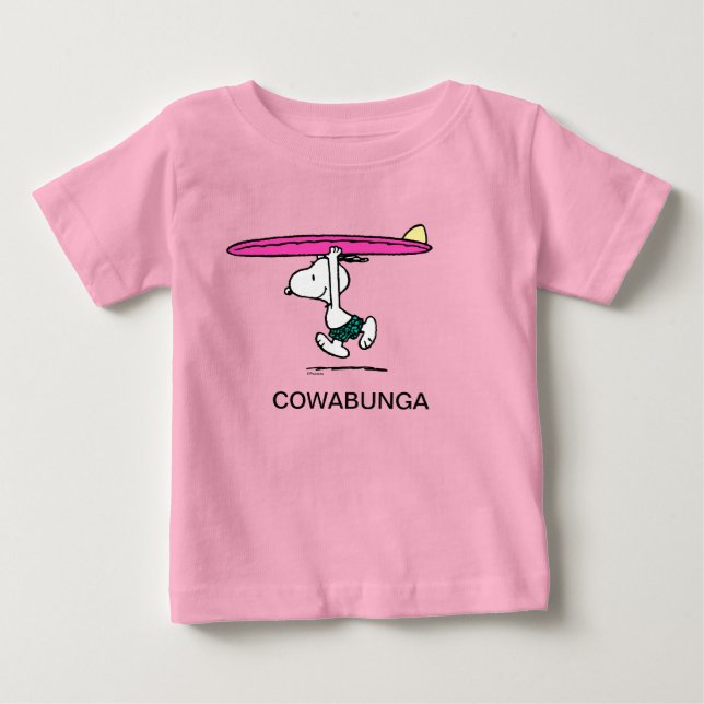 Jordnötter | Snoopy som körs till Surfan T Shirt (Framsida)