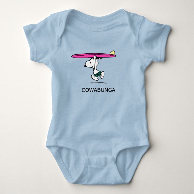 Jordnötter | Snoopy som körs till Surfan T Shirt (Framsida)