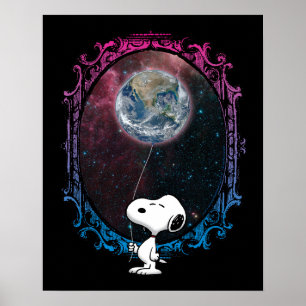 Jordnötter Snoopy Spaced Out Balloon Poster