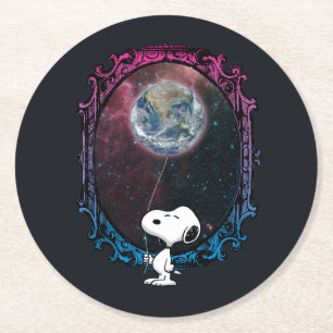 Jordnötter Snoopy Spaced Out Balloon Underlägg Papper Rund