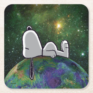Jordnötter Snoopy Spaced out Underlägg Papper Kvadrat