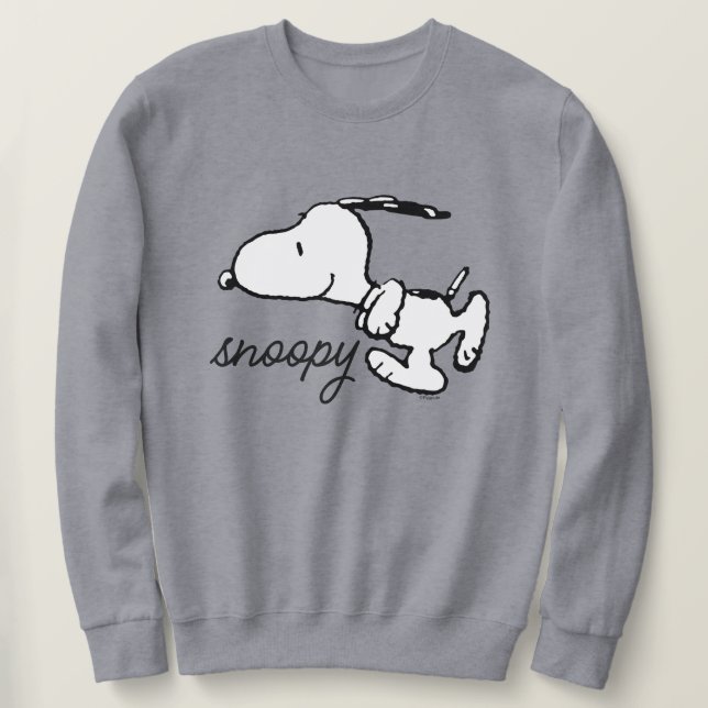 Jordnötter | Snoopy Springa Lång Ärmad Tröja (Design framsida)