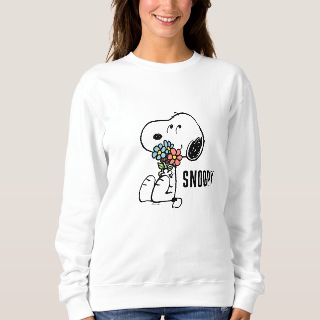 Jordnötter | Snoopy Stop & Smell the Flowers T Shirt (Framsida)