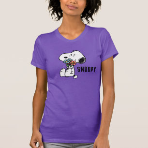 Jordnötter   Snoopy Stop & Smell the Flowers T Shirt