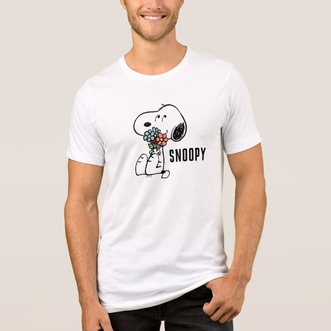 Jordnötter | Snoopy Stop & Smell the Flowers T Shirt (Framsida)