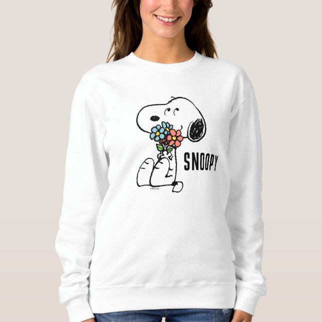 Jordnötter | Snoopy Stop & Smell the Flowers T Shirt (Framsida)
