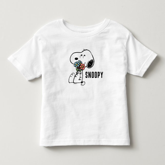 Jordnötter | Snoopy Stop & Smell the Flowers T Shirt (Framsida)