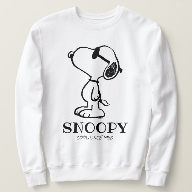 Jordnötter | Snoopy Sunglasses Ponder Lång Ärmad Tröja (Design framsida)