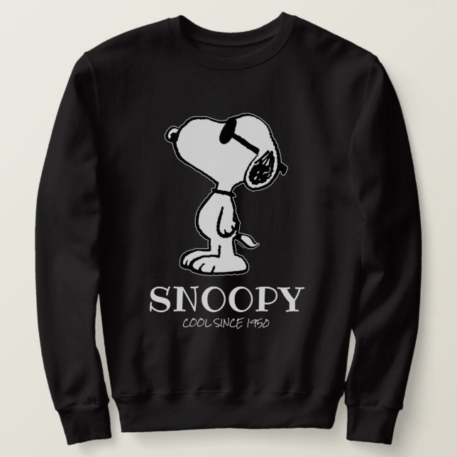 Jordnötter | Snoopy Sunglasses Ponder Lång Ärmad Tröja (Design framsida)