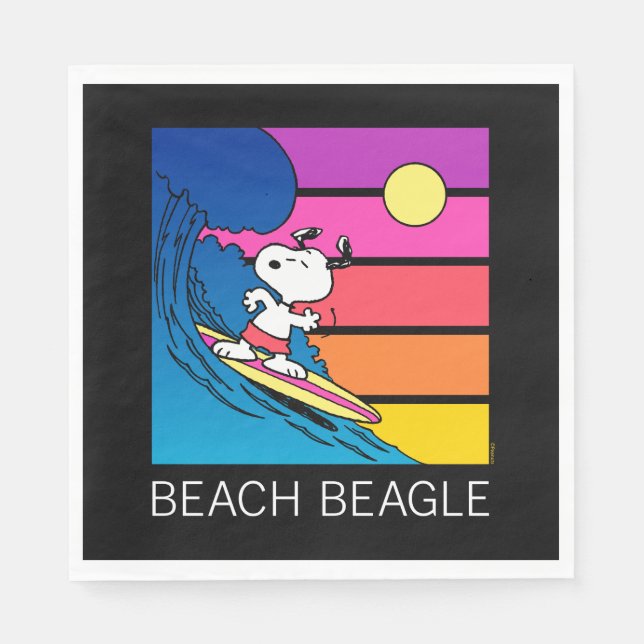 Jordnötter | Snoopy Surfing Pappersservett (Framsidan)